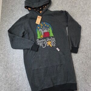 Lazy One Sleep Hoodie Gray Dream Under Stars Camping Pajama Sweatshirt S/M NEW